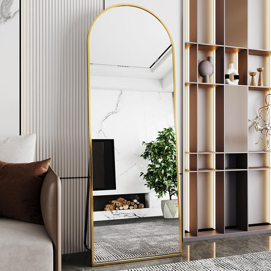 AUYHM nanoglass Arch Mirror Full LengthGold Mirror Full Length 71"x26"Standing Mirror Full LengthFull Body Mirror for BedroomLarge Mirror(Gold)