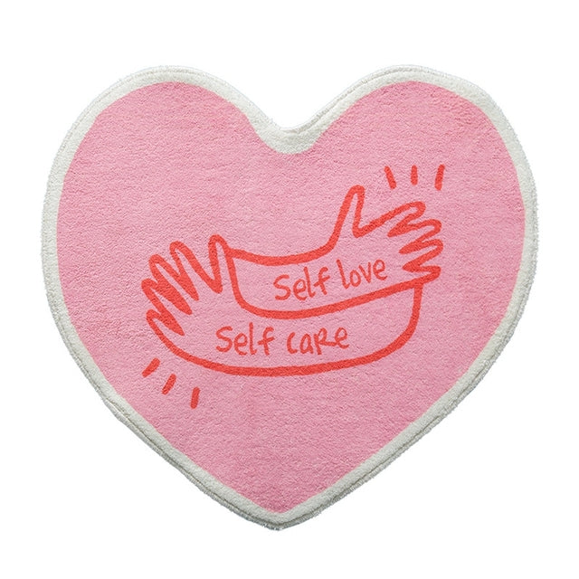 Cute Heart-Shaped Imitation Cashmere Floor Mat
